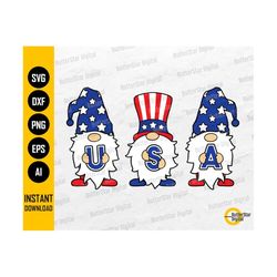 american gnomes svg | cute gnomies svg | patriotic graphics stickers | cricut cutting files printables clipart vector digital dxf png eps ai