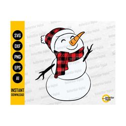 Snowman SVG | Christmas SVG | Winter | Buffalo Plaid | Cricut Silhouette Cameo Cutting File Printable Clipart Vector Digital Dxf Png Eps Ai