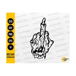 Zombie Hand Middle Finger SVG | Funny Horror T-Shirt Decal Vinyl Graphics Tattoo | Cricut Cut CNC File Clipart Vector Digital Dxf Png Eps Ai