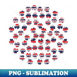 Shamrocks Red White Blue Stripes for St Patricks Day - PNG Transparent Sublimation File - Stunning Sublimation Graphics