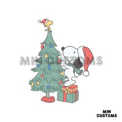 Vintage Peanuts Dog Christmas Tree SVG For Cricut Files