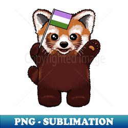 Red Panda Genderqueer - Elegant Sublimation PNG Download - Fashionable and Fearless