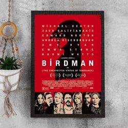 Birdman or Movie Poster - Waterproof Canvas Film Poster - Movie Wall Art - Movie Poster Gift - Size A4 A3 A2 A1 - Unfram