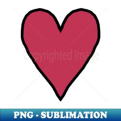Viva Magenta Heart Line Drawing Pantone Color of the Year 2023 - Unique Sublimation PNG Download - Bold & Eye-catching