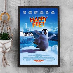 Happy Feet Movie Poster - Waterproof Canvas Film Poster - Movie Wall Art - Movie Poster Gift - Size A4 A3 A2 A1 - Unfram