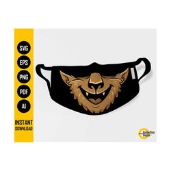 Werewolf Face Mask SVG | Wolf Man Facemask | Halloween Monster Mouth Cover | Cricut Cut File Clipart Vector Digital Download Png Eps Pdf Ai