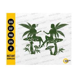 cannabis fairies svg | smoking marijuana joint | smoke weed blunt | cricut cutting files silhouette | clipart vector digital dxf png eps ai