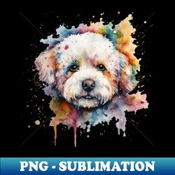 Bichon Frise Bright Watercolor - Signature Sublimation PNG File - Perfect for Personalization