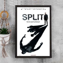 SPLIT - 2017 Movie Poster - Waterproof Canvas Poster - Movie Wall Art - Movie Poster Gift - Size A4 A3 A2 A1 - Unframed.