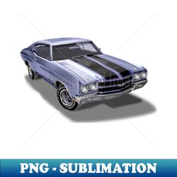Vintage 1970 Chevrolet Chevelle SS Blue - Modern Sublimation PNG File - Unleash Your Creativity