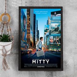 The Secret Life of Walter Mitty Poster - Waterproof Canvas Film Poster - Movie Wall Art - Movie Poster Gift - Size A4 A3