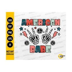 American Babe PNG | Cute America T-Shirt Decals Stickers Sublimation | Cricut Cutting Files Printable Clip Art Vector Digital Dxf Svg Eps Ai