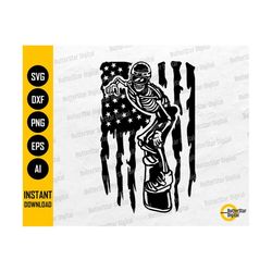 US Snowboarding Skeleton SVG | American Snowboarder SVG | Winter Sport T-Shirt Decal Sticker | Cricut Clip Art Vector Digital Dxf Png Eps Ai