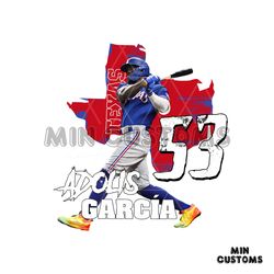 Vintage 90s Adolis Garcia 53 Texas Rangers PNG Download