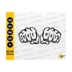 love and hate fists svg | good evil t-shirt decal tattoo stickers | cricut cutting file cnc printable clip art vector digital dxf png eps ai