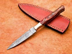 custom handmade Damascus steel hunting bowie knife wood handle gift for him groomsmen gift wedding anniversary gift