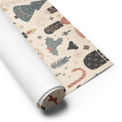 Sheets of wrapping paper with a bright pattern for wrapping gifts for Christmas and New Year   Merry Christmas Gift
