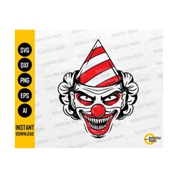 Scary Party Clown SVG | Horror SVG | Halloween Party Shirt Decor Decoration Decals | Cricut Silhouette Clipart Vector Digital Dxf Png Eps Ai