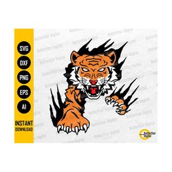 Tiger In The Wall SVG | Tigress SVG | Animal T-Shirt Wall Art Decals Stickers | Cricut Cutting Files | Clipart Vector Digital Dxf Png Eps Ai