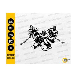 Ice Hockey Team SVG | Sports T-Shirt Stencil Vinyl Illustration Graphics | Cricut Cut File Silhouette Clip Art Vector Digital Dxf Png Eps Ai