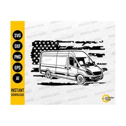 US Cargo Delivery Van SVG | American Vehicle SVG | Usa Shipping Decal Graphics | Cricut Cutting File | Clipart Vector Digital Dxf Png Eps Ai