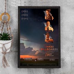 Three Billboards Outside Poster - Waterproof Canvas Film Poster - Movie Wall Art - Movie Poster Gift - Size A4 A3 A2 A1
