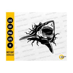 shark attack svg | great white shark svg | fish jaws scary sharp teeth | cricut cut files silhouette clip art vector digital dxf png eps ai