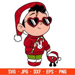 Baby Benito Christmas Svg, Bad Bunny Svg, Merry Christmas Svg, Santa Claus Svg, Cricut, Silhouette Vector Cut File
