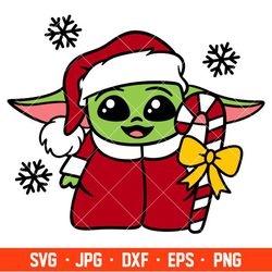 Christmas Baby Yoda Svg, Christmas Svg, Disney Christmas Svg, Santa Claus Svg, Cricut, Silhouette Vector Cut File