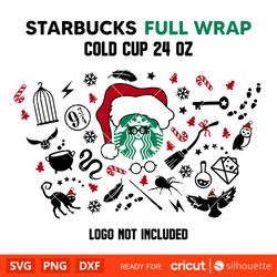 Christmas Magic Full Wrap Svg, Starbucks Svg, Coffee Ring Svg, Cold Cup Svg, Cricut, Silhouette Vector Cut File