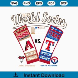 Arizona Diamondback vs Texas Rangers World Series SVG File
