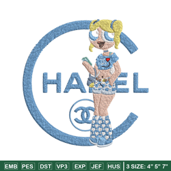 Chanel blue girl Embroidery Design, Chanel Embroidery, Embroidery File, Brand Embroidery, Logo shirt, Digital download