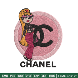 Chanel pink girl Embroidery Design, Chanel Embroidery, Embroidery File, Brand Embroidery, Logo shirt, Digital download