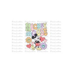 Mickey Comfort Color PNG, Mickey Pastel Color Png, Mickey Pastel Color Svg, Mickey Floral Svg, Mickey Png, Mickey Svg, Mouse Png
