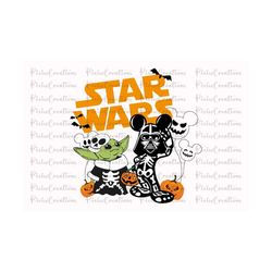 Star Wars Halloween Svg, Funny Star Wars Pumpkin, Mickey Halloween Svg, Star Wars Mickey, Star Wars Trick Or Treat, Spooky Season Svg