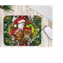 Christmas Animals Mouse Pad Sublimation Design,Christmas Mouse Pad,Western Design,Cow Mouse Pad,Snowflake Mouse Pad,Mouse Pad Png Downloads