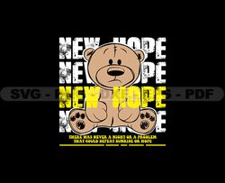 New Hope Stretwear, Teddy Bear Tshirt Design, Streetwear Teddy Bear PNG, Urban, DTG, DTF 78