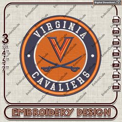 NCAA Logo Embroidery Files, NCAA Virginia Cavaliers Embroidery Designs, Virginia Cavaliers Machine Embroidery Design