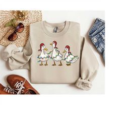 Christmas Ducks Sweatshirt, Duck Christmas Shirt For Women, Funny Animals Christmas Sweatshirt, Farm Lover Gift, Funny C