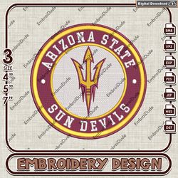 NCAA Logo Embroidery Files, NCAA Arizona State Sun Devils Embroidery Designs, Arizona State Machine Embroidery Design