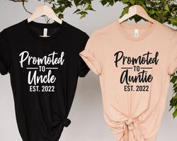 Auntie Uncle Est 2023 Shirt Png, Promoted To Auntie, Promoted To Uncle, Baby Announcement Shirt Png, New Aunt Shirt Png,