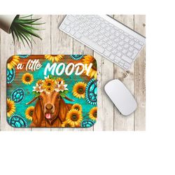 A Little Moody Mouse Pad Sublimation Design, Western Mouse Pad Png Downloads, A Little Moody Png, Mouse Pad Png, Goat Mouse pad