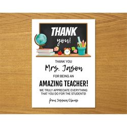Teacher Thank You Card, Editable School Invitation, Principal Invitation Template, Appreciation Day, Teacher Gift, Insta
