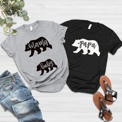 pregnancy announcement shirt png couples, mama bear papa bear baby bear, baby reveal ideas, expecting baby on the way an