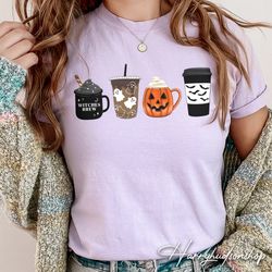 Vintage Halloween Comfort Colors Shirt Png, Fall Coffee Shirt Png, Halloween Coffee Shirt Png, Halloween Shirt Png, Hall
