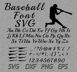 Baseball Font SVG PNG JPEG  DXF Digital Cut Vector Files for Silhouette Studio Cricut Design