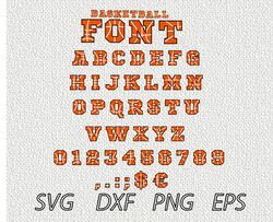 Basketball Font SVG PNG JPEG  DXF Digital Cut Vector Files for Silhouette Studio Cricut Design