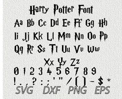 Harry Potter Font SVG PNG JPEG  DXF Digital Cut Vector Files for Silhouette Studio Cricut Design