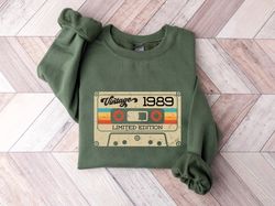 Vintage 1989 Shirt Png, 34th Birthday Gift For Women, 1989 Retro Shirt Png, 34th Birthday Woman,34th Birthday Gift For M