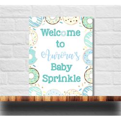 Editable Donut Welcome Sign, Donut Baby Sprinkle, Donut Baby Shower, Donut Banner, 24x36  20x24  16x20
